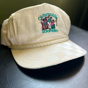 Oldsmobile scramble white golf hat